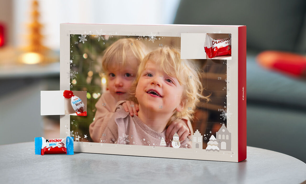 A festively decorated Advent calendar with sweets